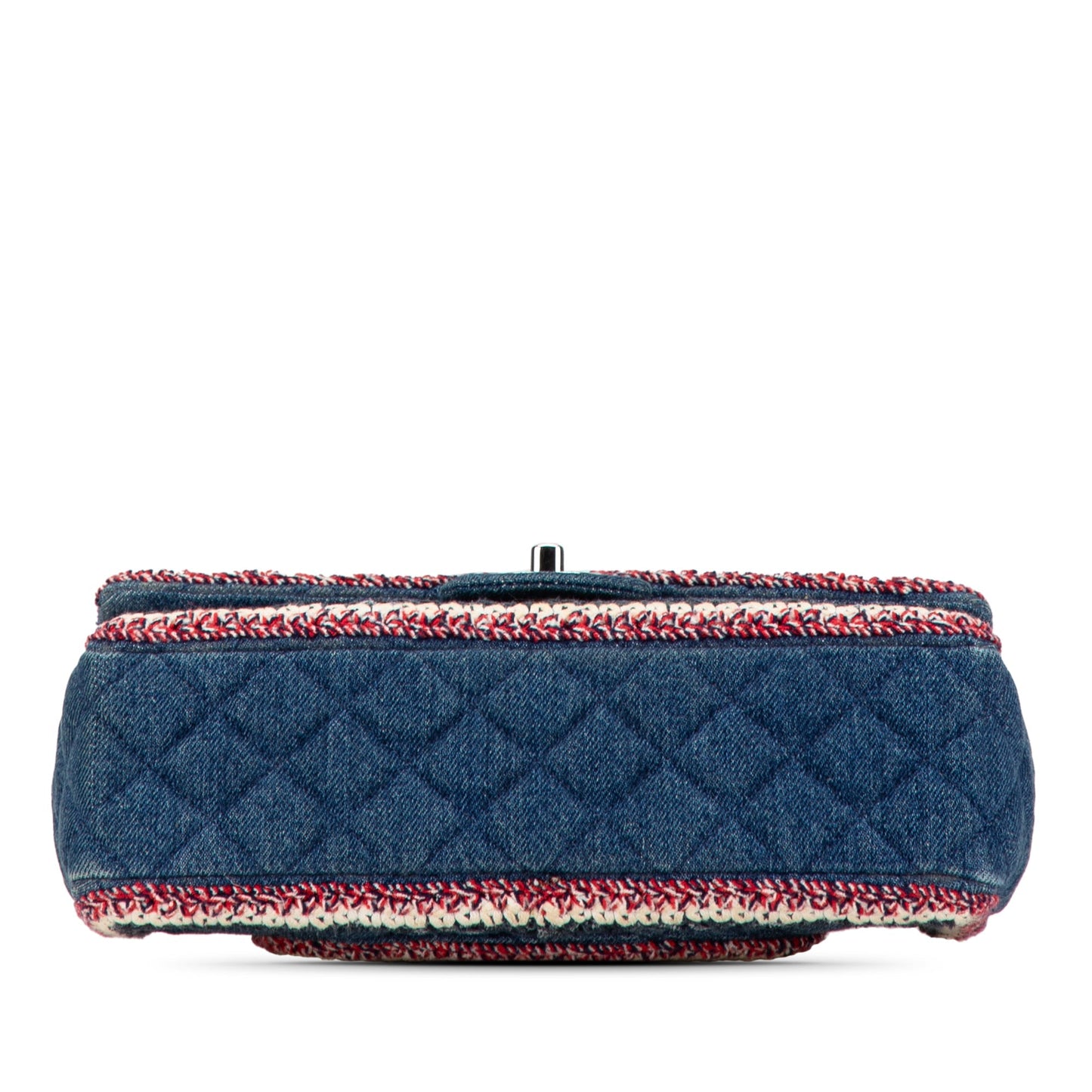 Blue Chanel Medium Denim Braided Flap Shoulder Bag