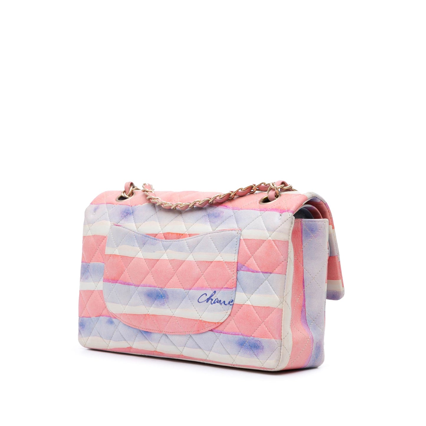 Chanel Sac Medium Classic Printed Lambskin Watercolor Double Flap