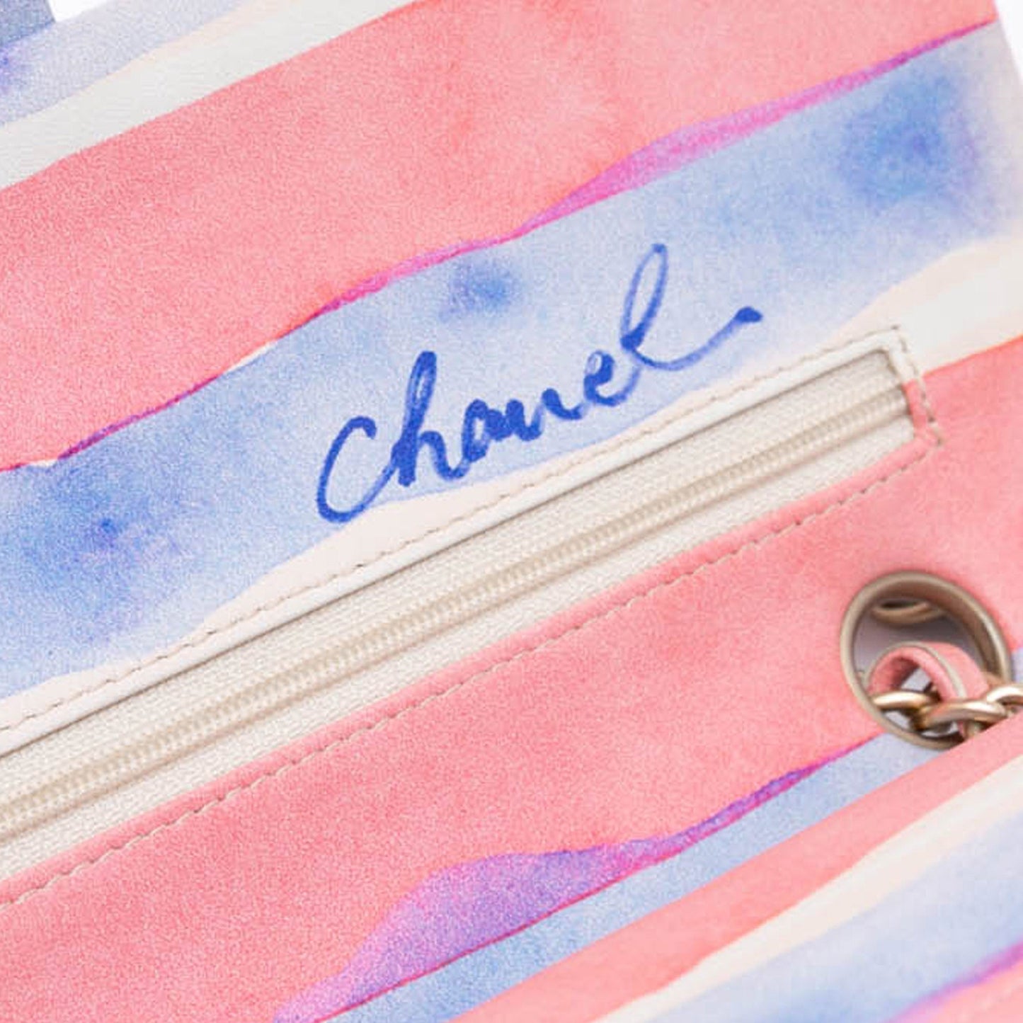 Chanel Sac Medium Classic Printed Lambskin Watercolor Double Flap