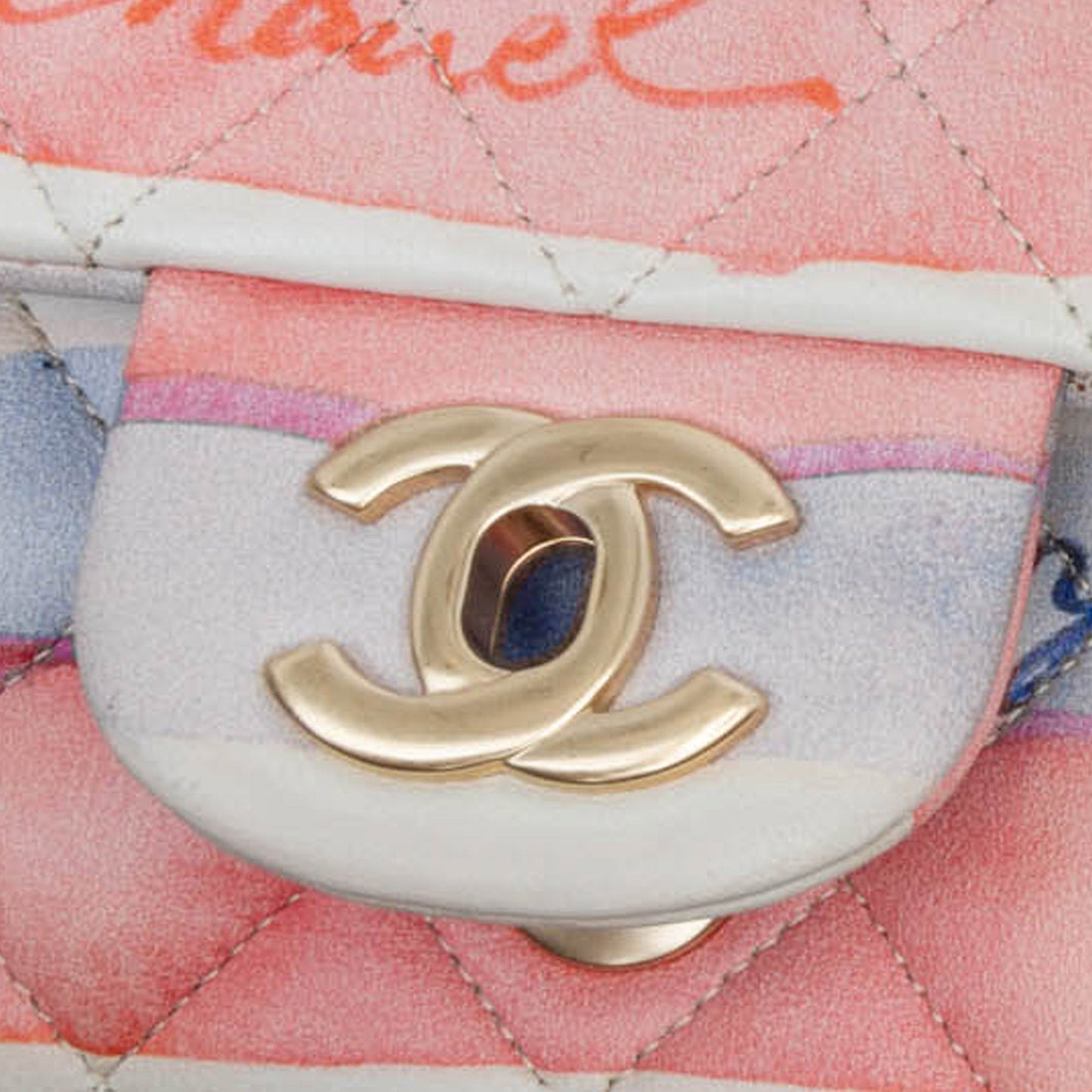 Chanel Sac Medium Classic Printed Lambskin Watercolor Double Flap