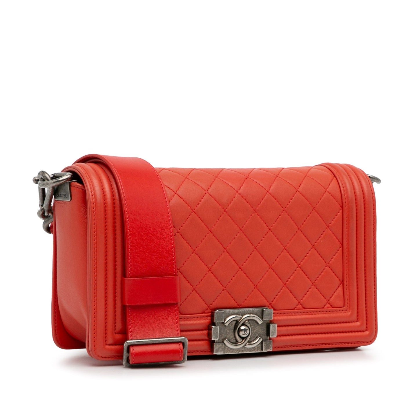 Chanel Sac Medium Lambskin Boy Galuchat Strap Flap Bag