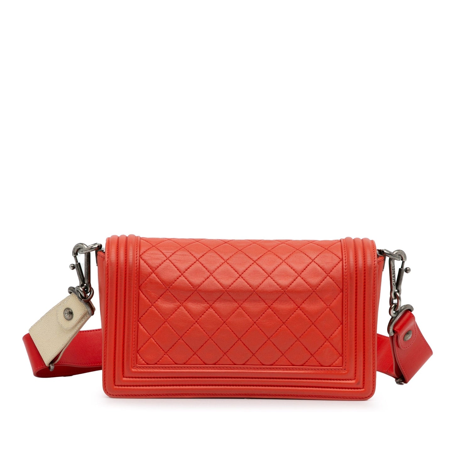 Chanel Sac Medium Lambskin Boy Galuchat Strap Flap Bag