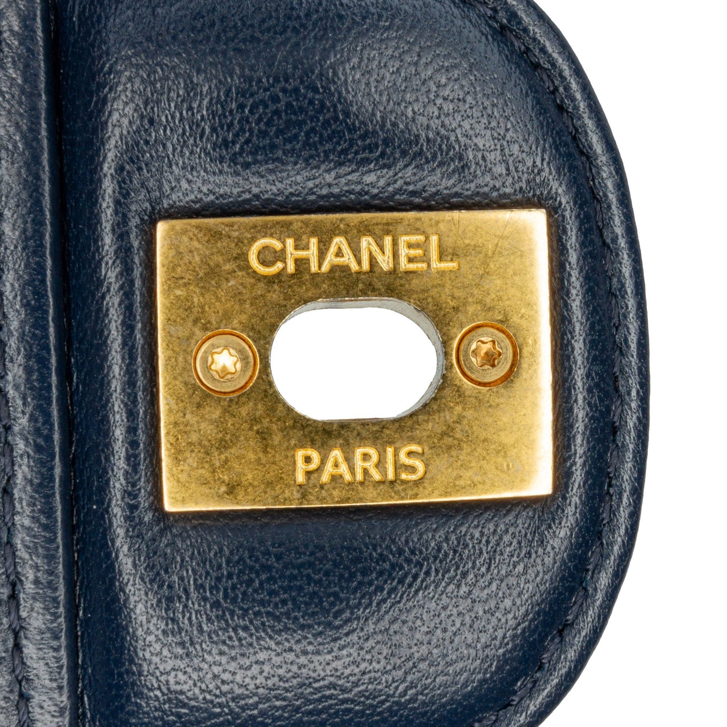 Blue Chanel Mini Square CC Quilted Lambskin Flap Crossbody Bag