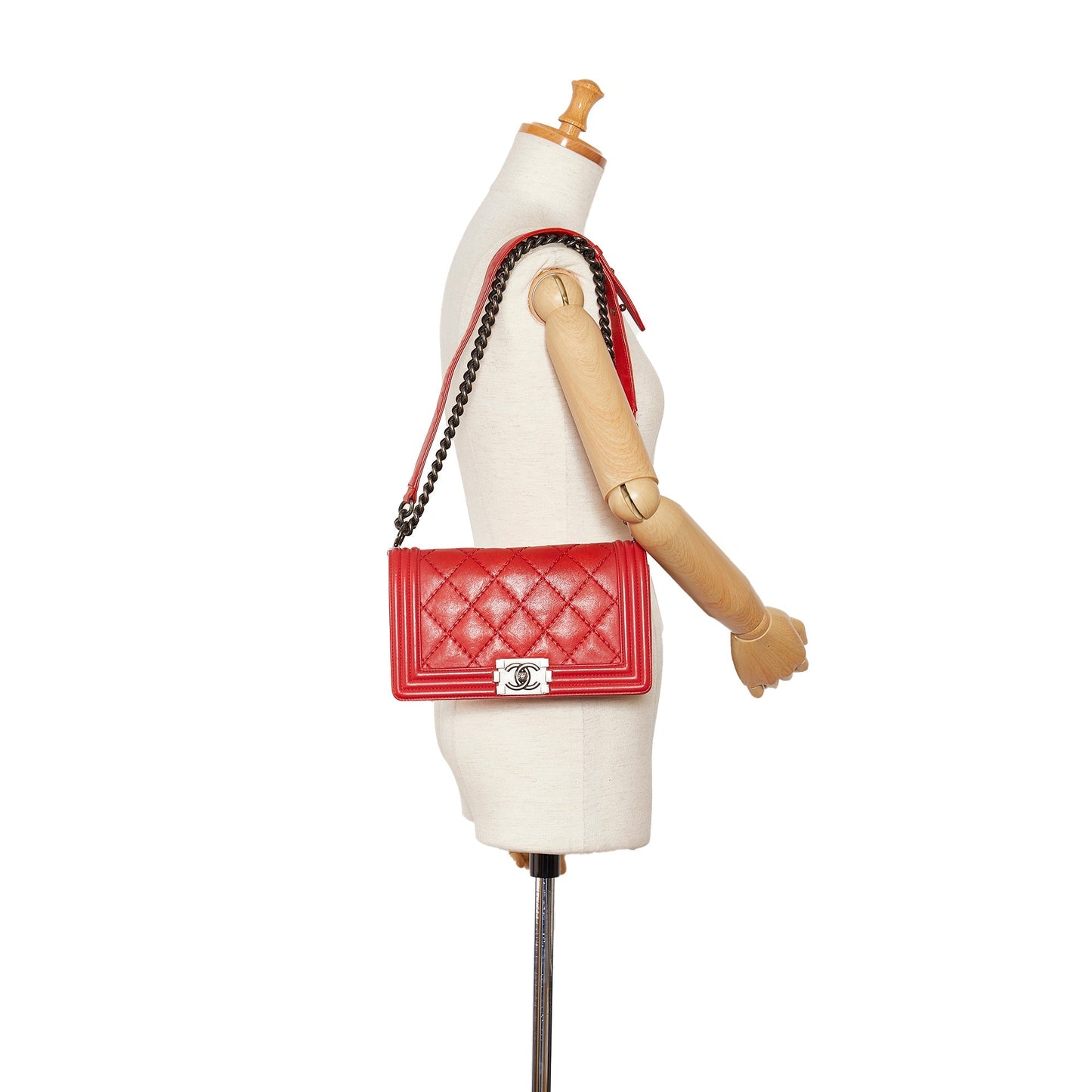 Chanel Sac Small Calfskin Double Stitch Boy Flap