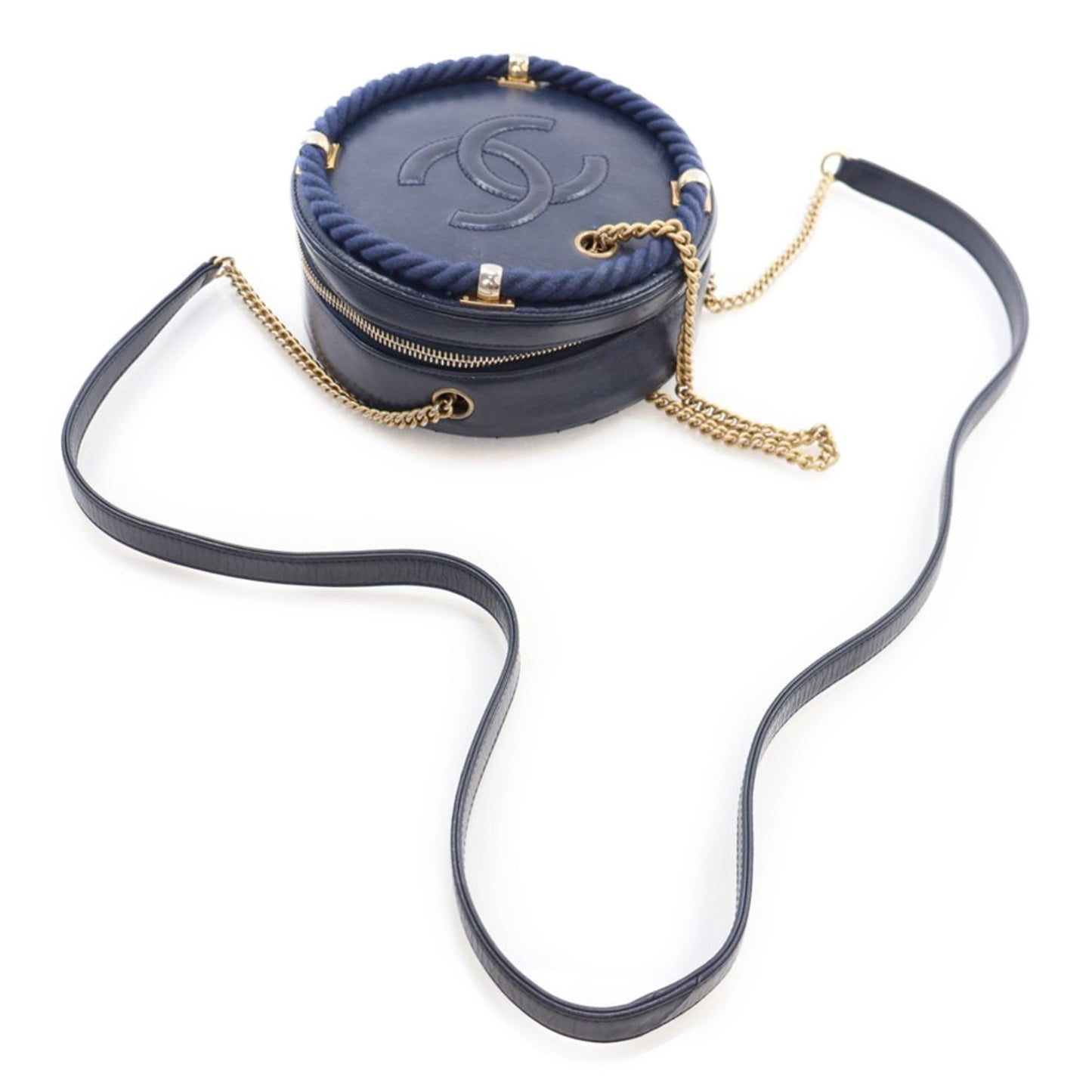Blue Chanel Calfskin En Vogue Round Crossbody