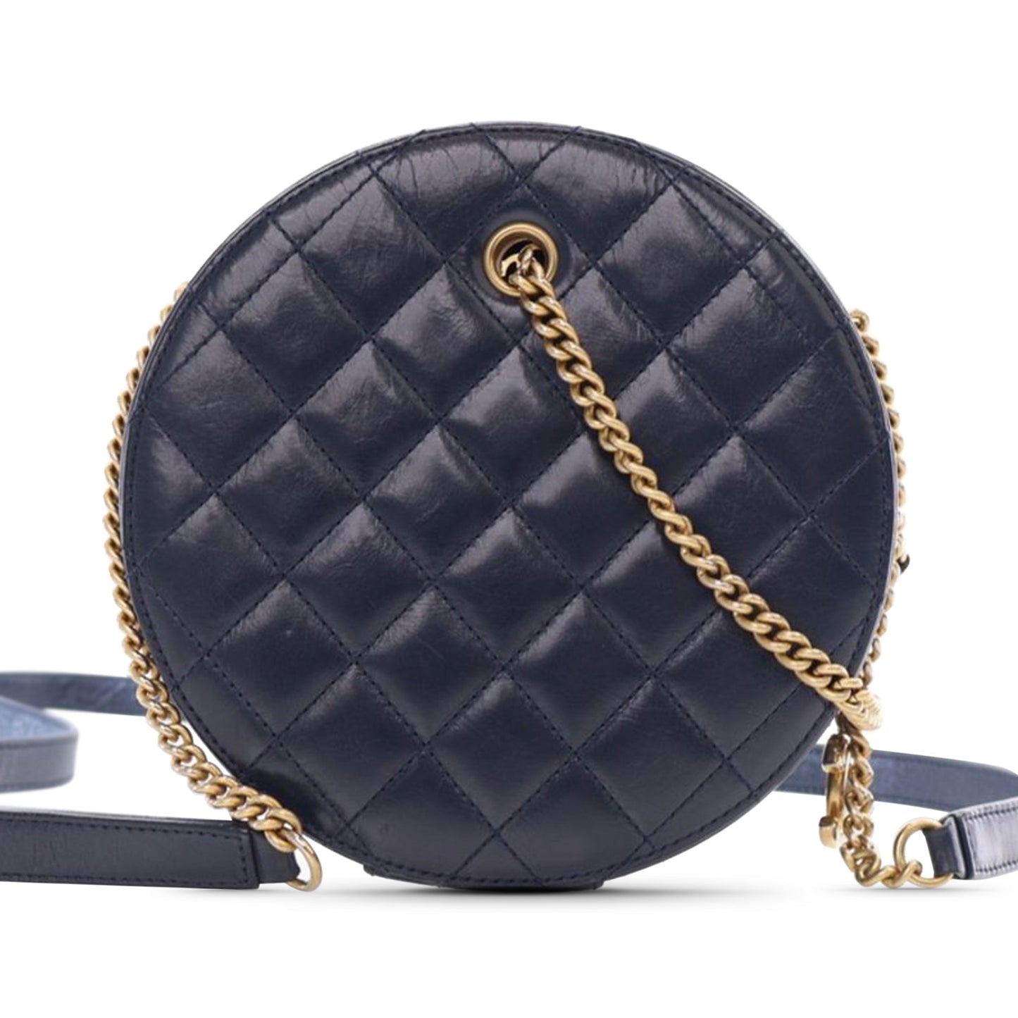 Blue Chanel Calfskin En Vogue Round Crossbody
