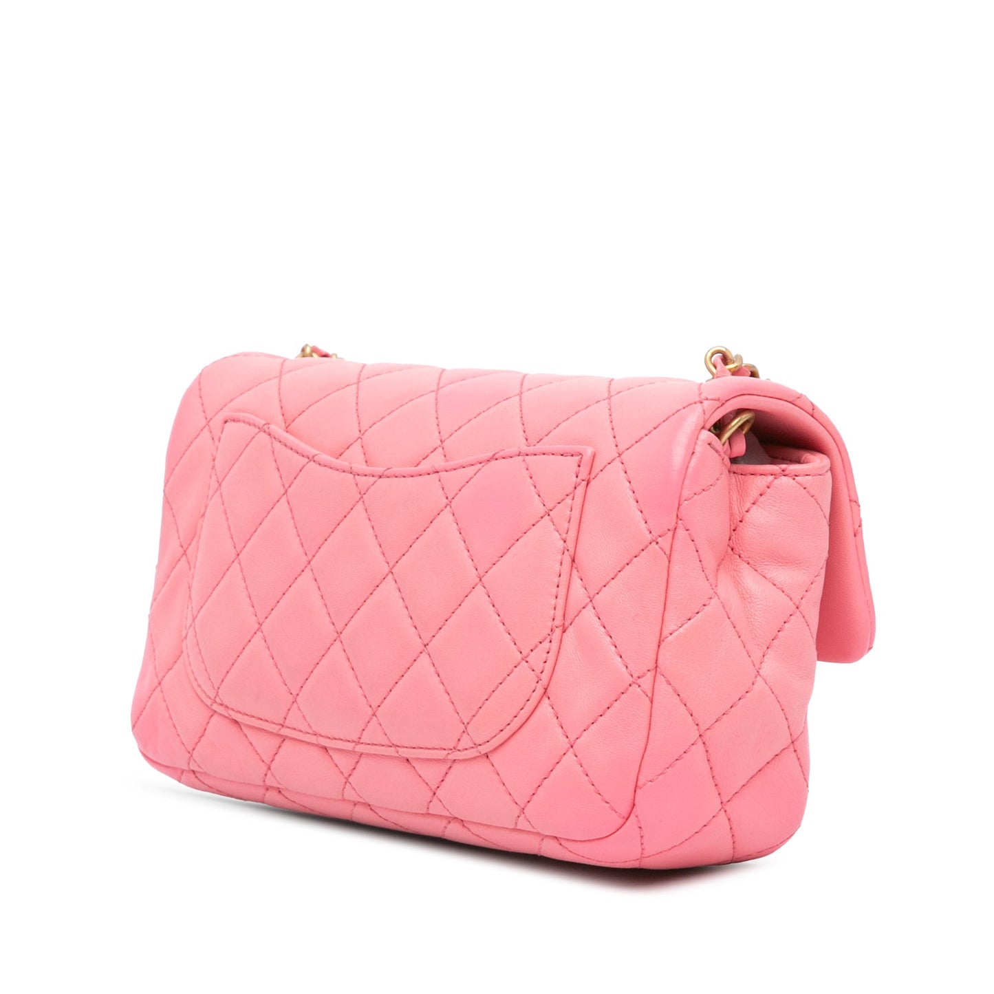 Chanel Sac Mini Rectangular Lambskin Pearl Crush Flap