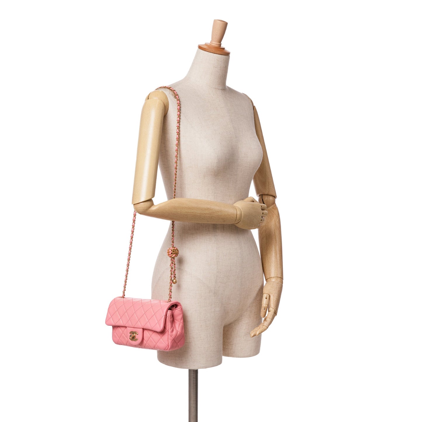 Chanel Sac Mini Rectangular Lambskin Pearl Crush Flap