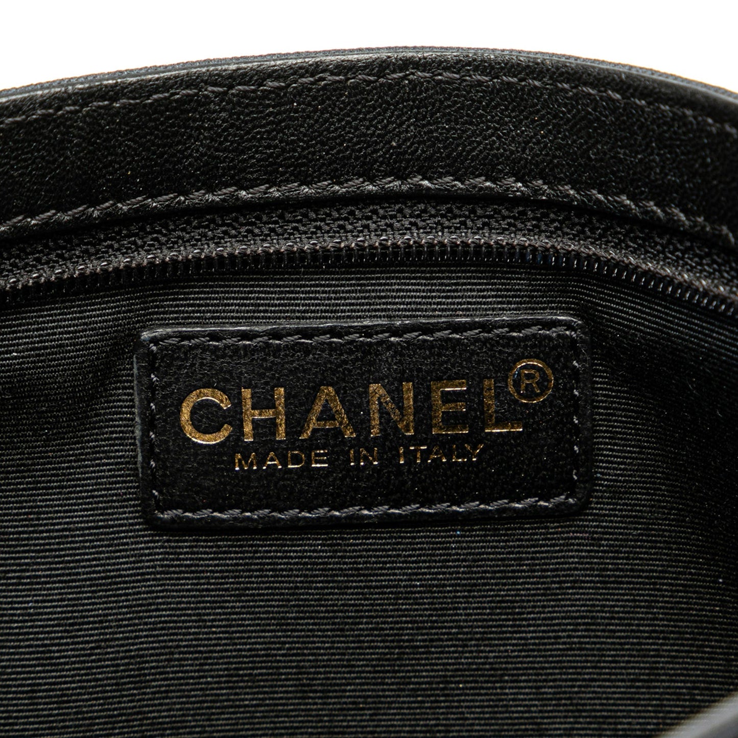 Black Chanel Canvas Symbols Chain Pochette Shoulder Bag
