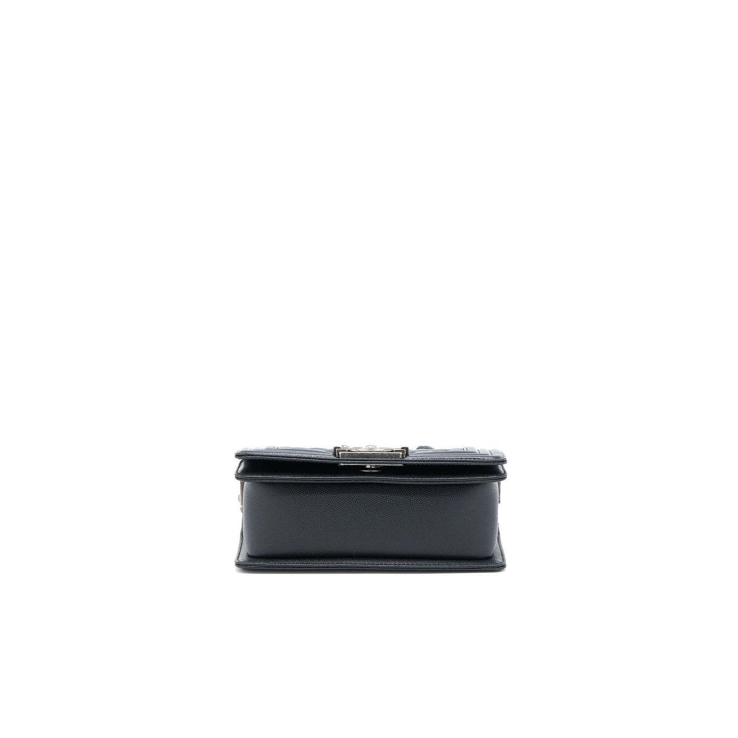 Chanel Small Boy Bag Caviar Black Ruthenium Hardware (Microchip)