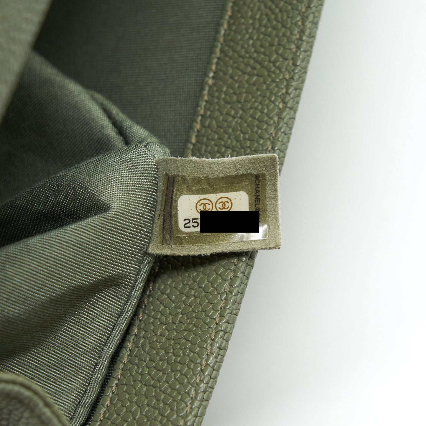 Chanel Medium Boy Bag Caviar Light Green SHW