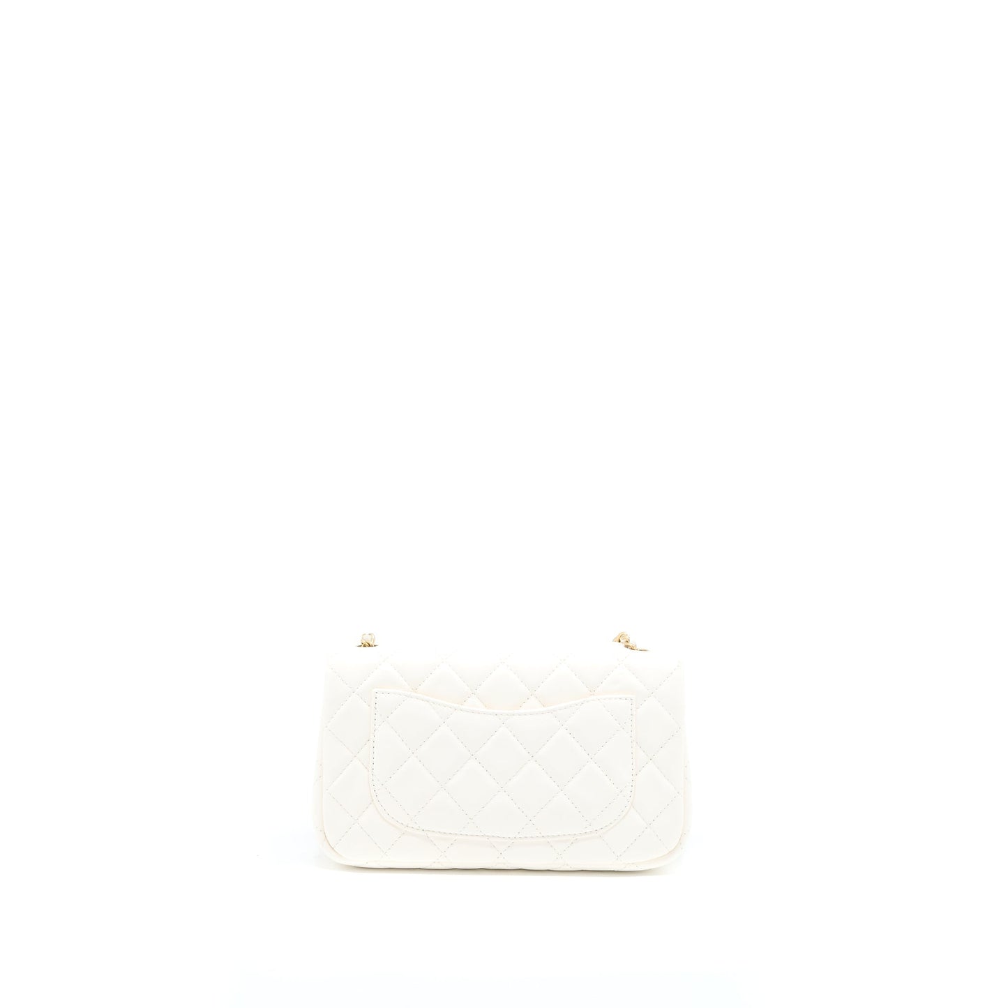 Chanel Pearl Crush Mini Rectangular Lambskin White GHW (Microchip)