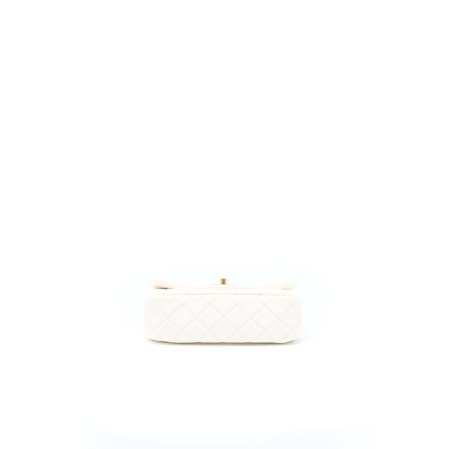Chanel Pearl Crush Mini Rectangular Lambskin White GHW (Microchip)