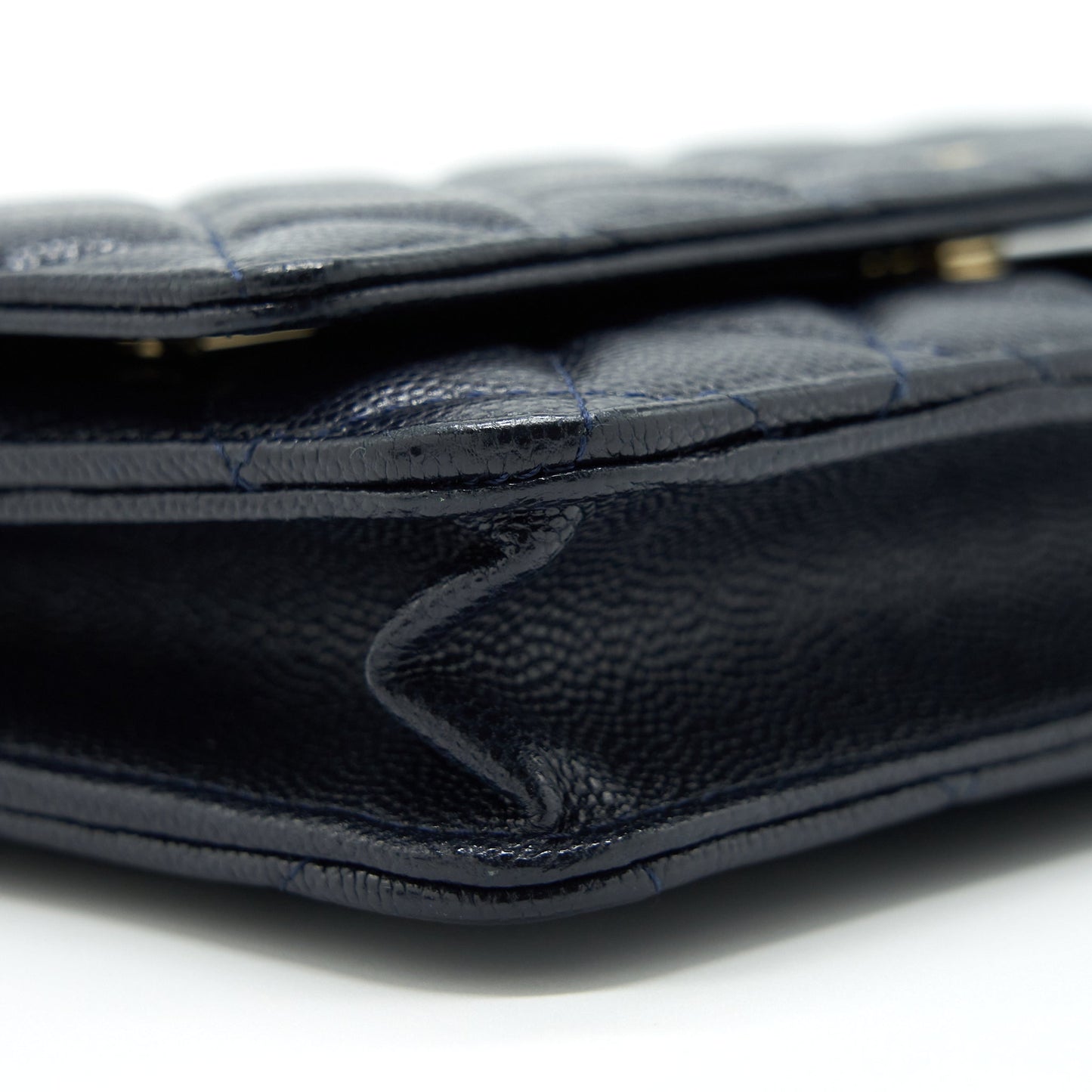 Chanel Classic Wallet On Chain Caviar Navy LGHW