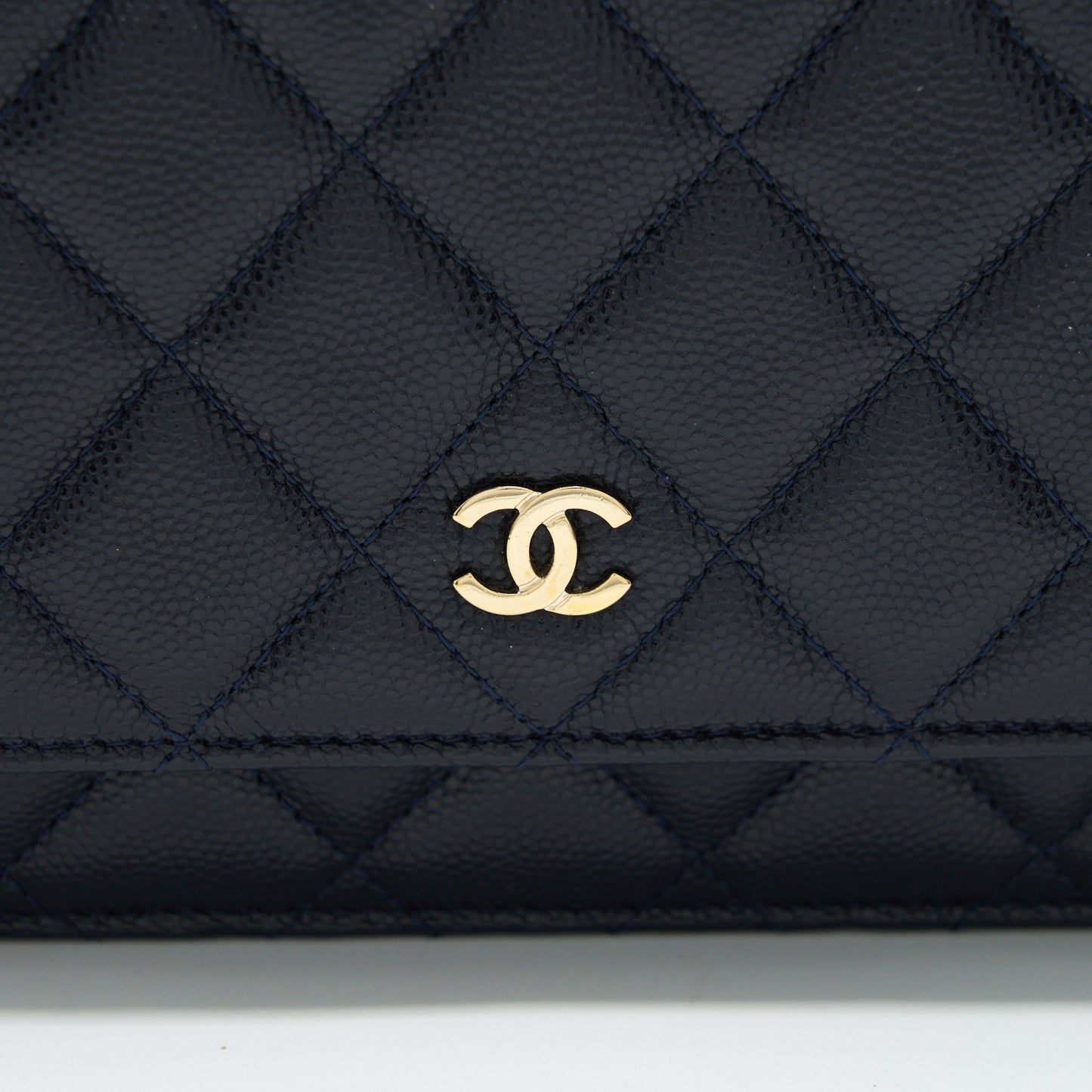 Chanel Classic Wallet On Chain Caviar Navy LGHW