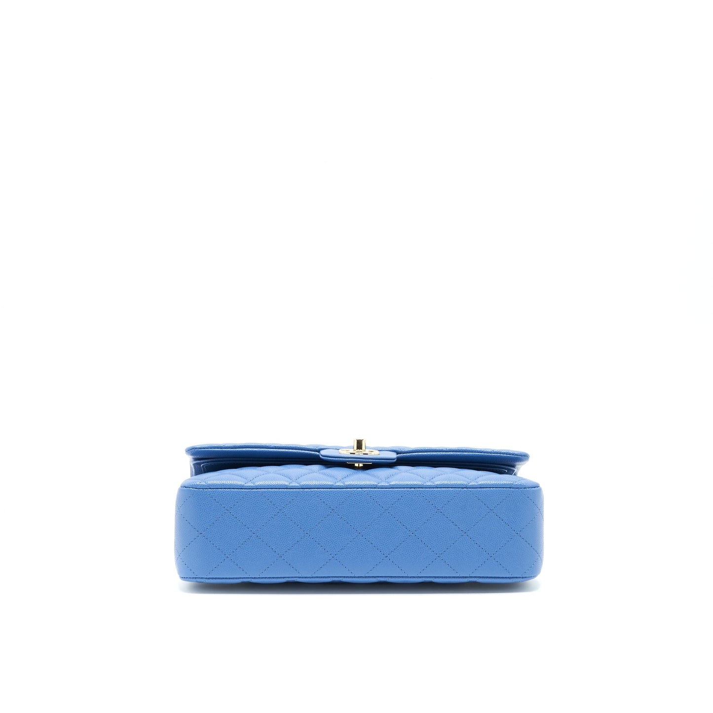Chanel Medium Classic Double Flap 25cm Blue Caviar LGHW