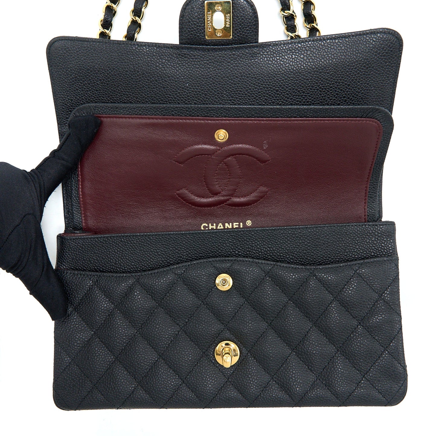 Chanel Medium Classic Double Flap Bag Caviar Black GHW