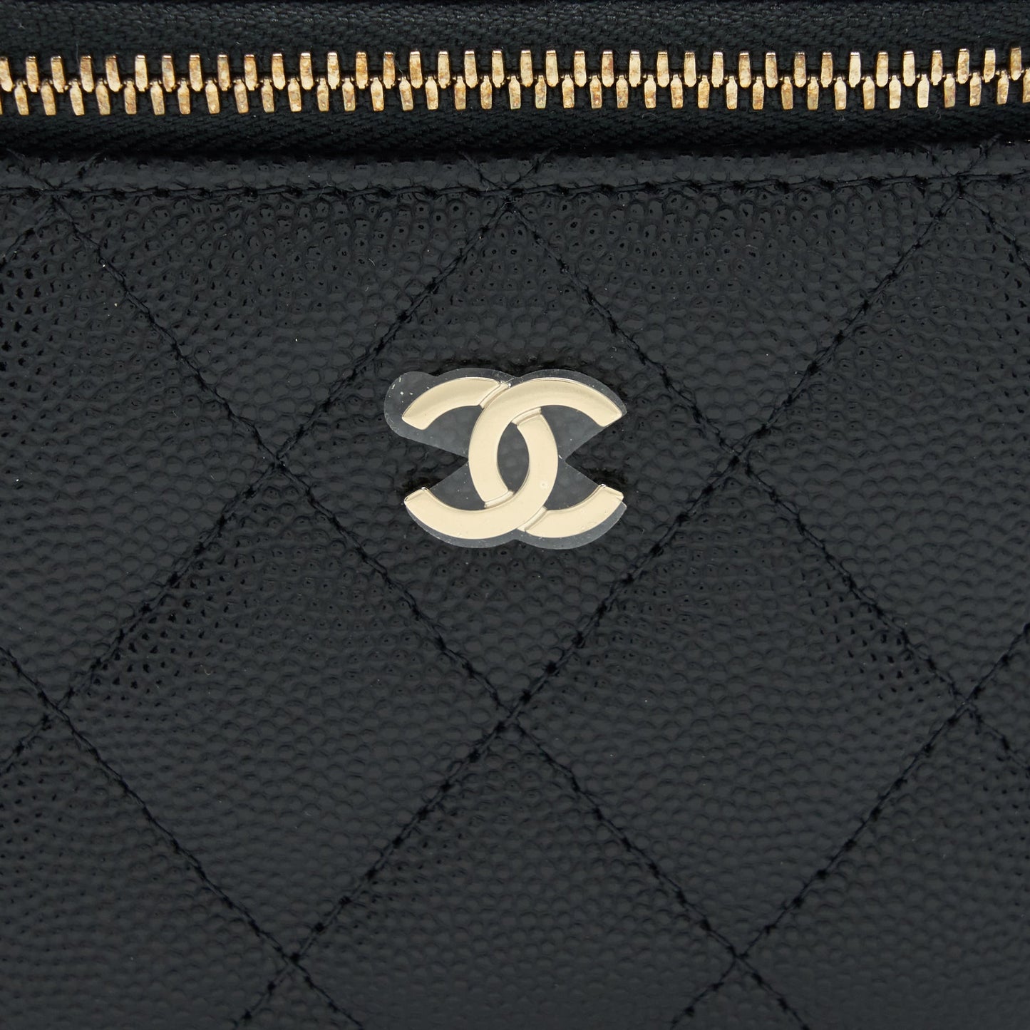 Chanel Mini Vanity With Chain Caviar Black LGHW