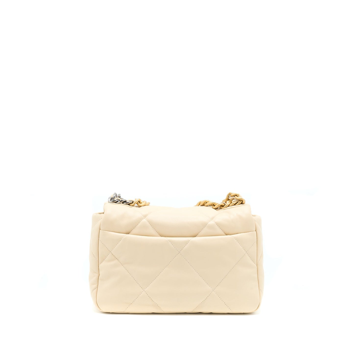 Chanel Small 19 Bag Goatskin Beige With Multicolour Hardware