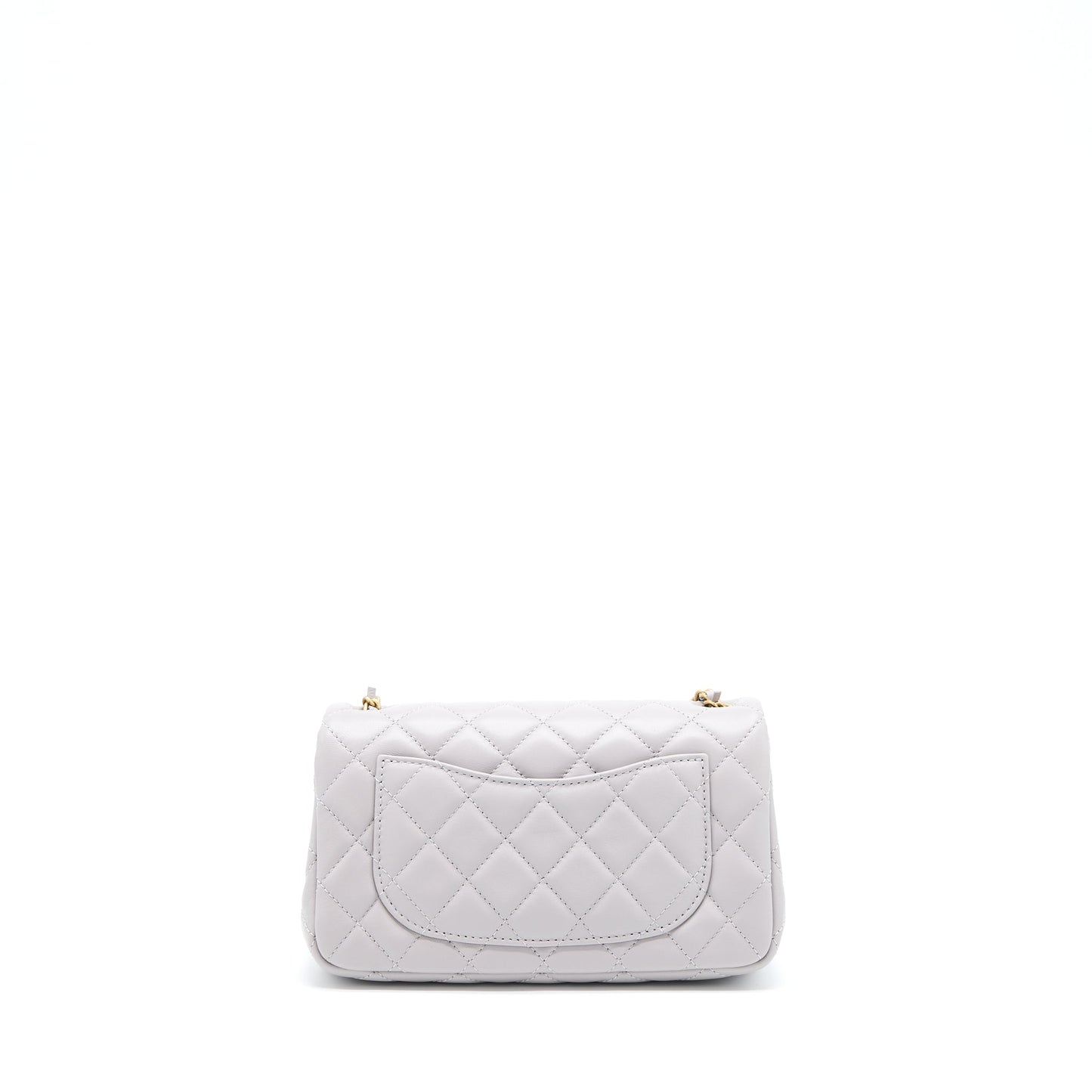 Chanel Pearl Crush Mini Rectangular Lambskin Grey Brushed GHW (Microchip)