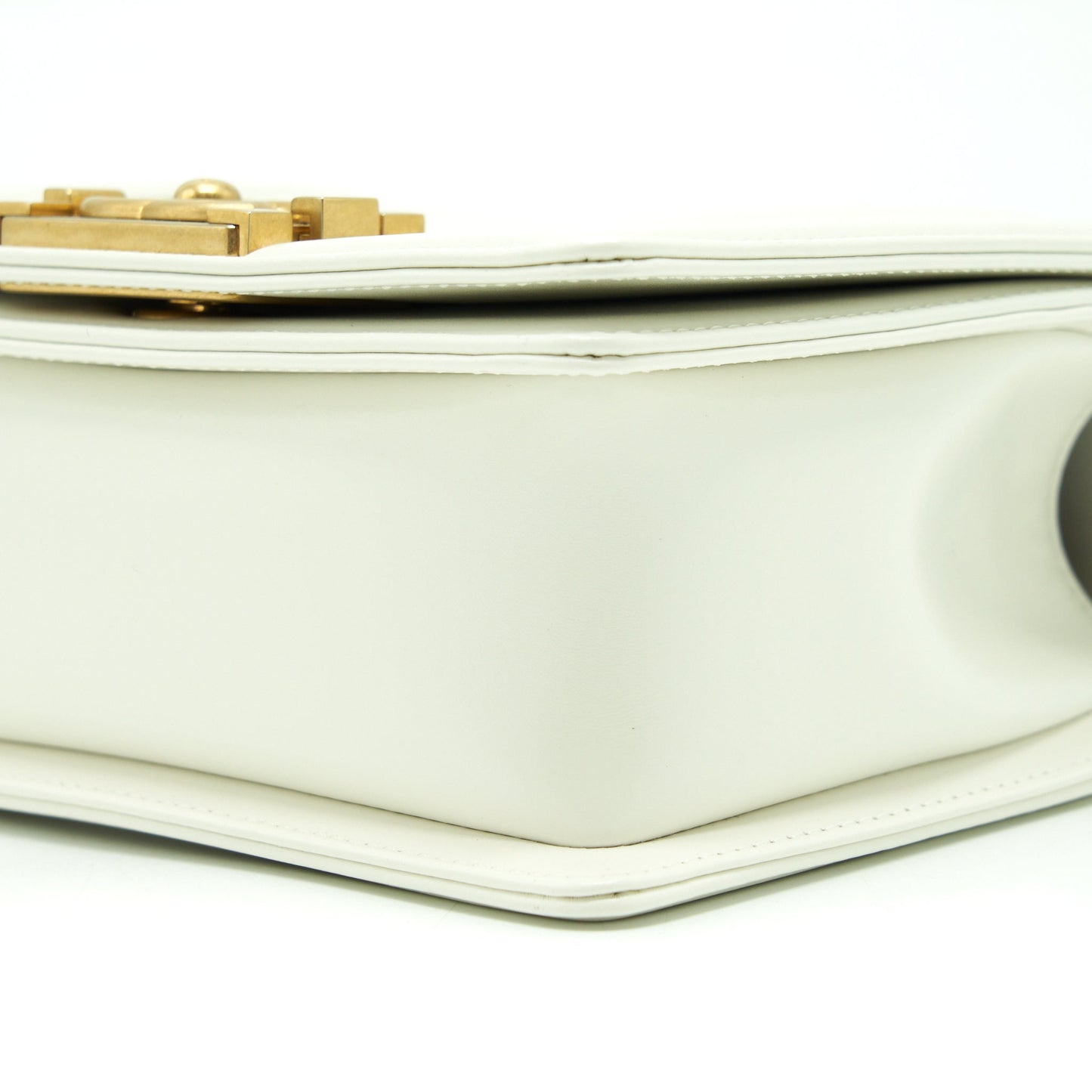 Chanel Mini Boy Handbag Calfskin White GHW (Microchip)
