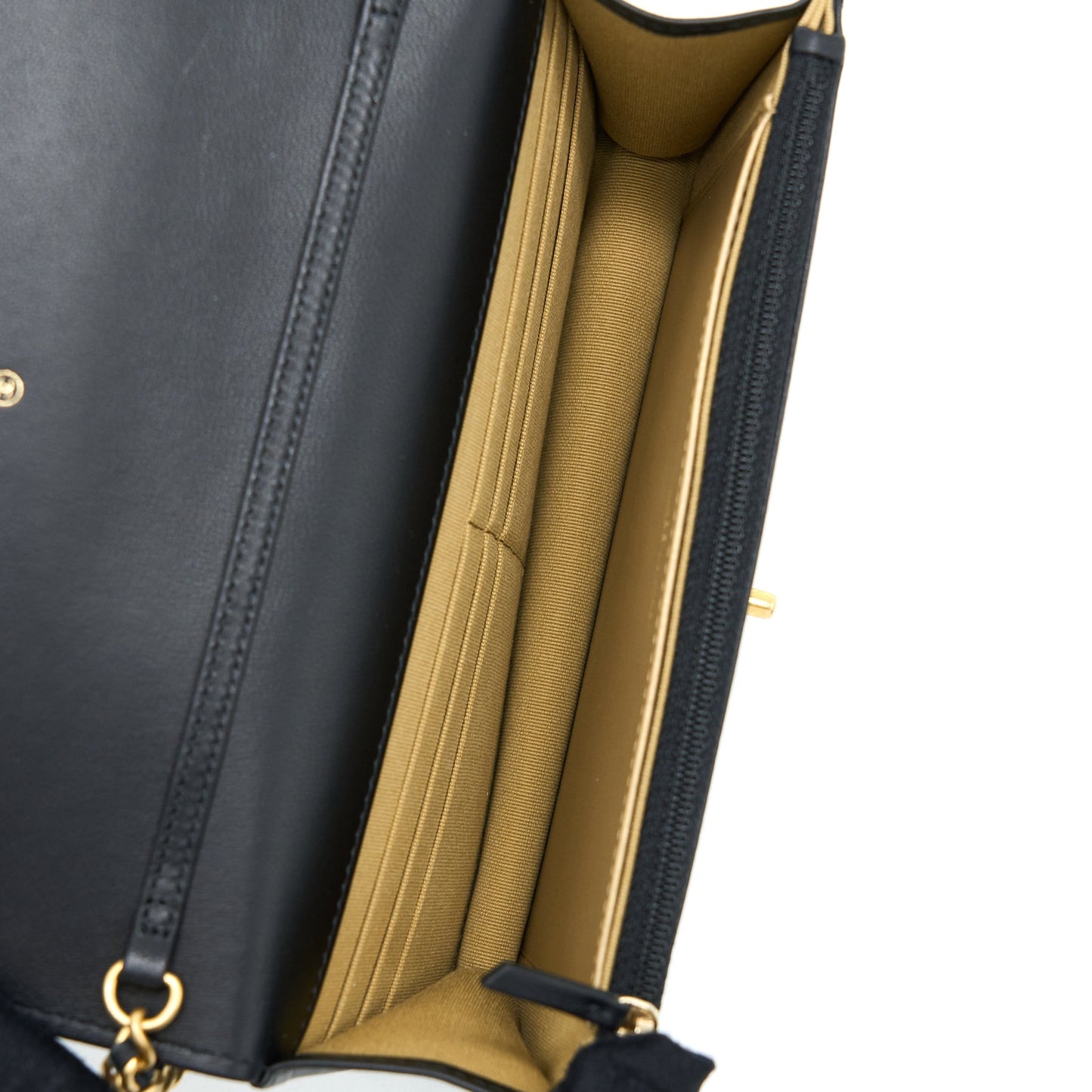 Chanel Pearl Crush Wallet On Chain Lambskin Black Brushed GHW (Microchip)