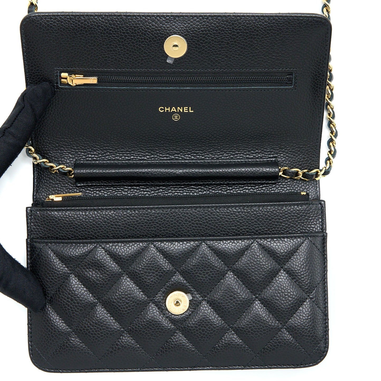 Chanel Classic Wallet on Chain Caviar Black GHW (Microchip)