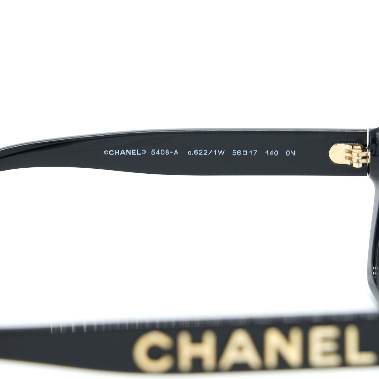 Chanel Square Glasses Frame With Letter Black Gold Tone