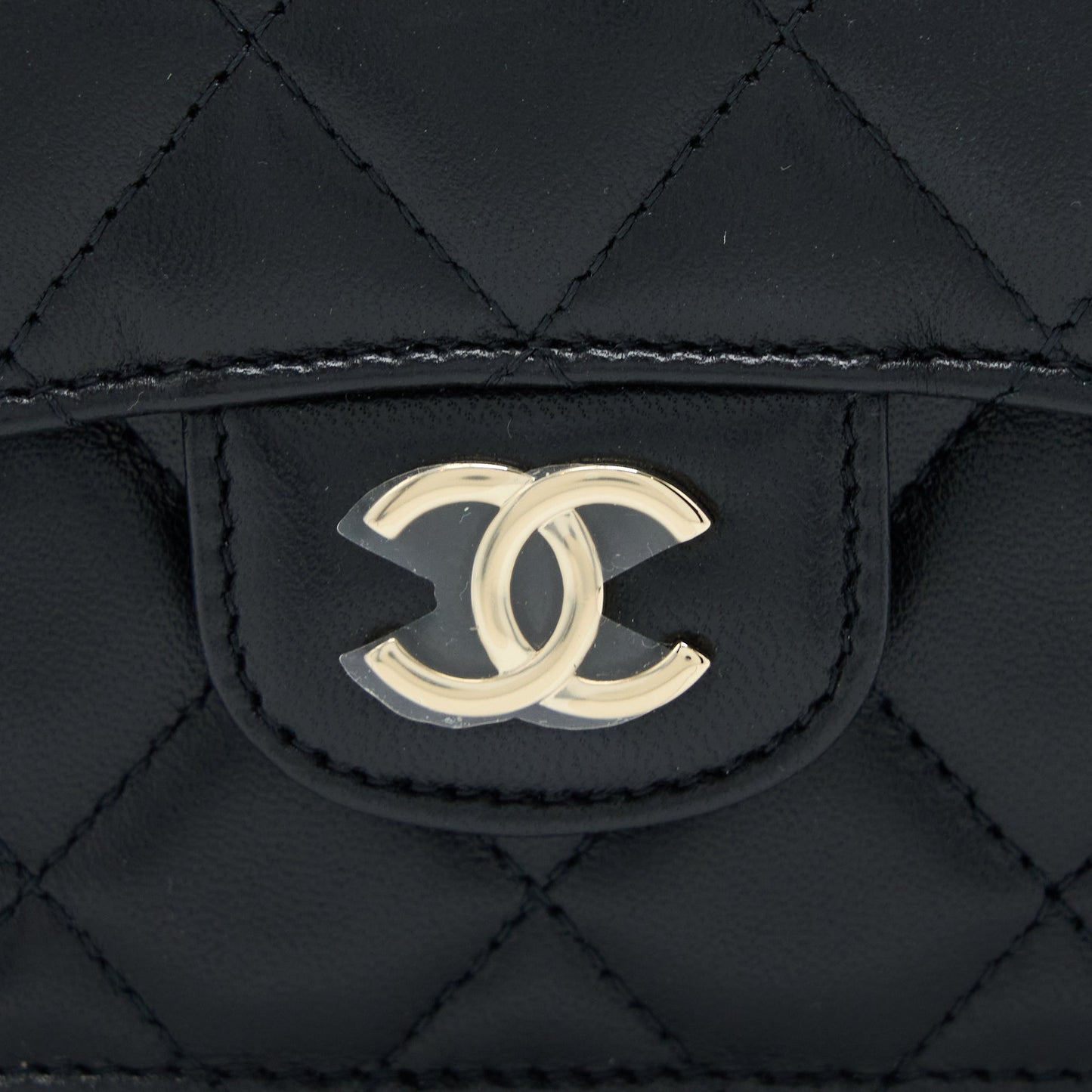 Chanel Mini Top Handle Flap Bag Lambskin Black LGHW