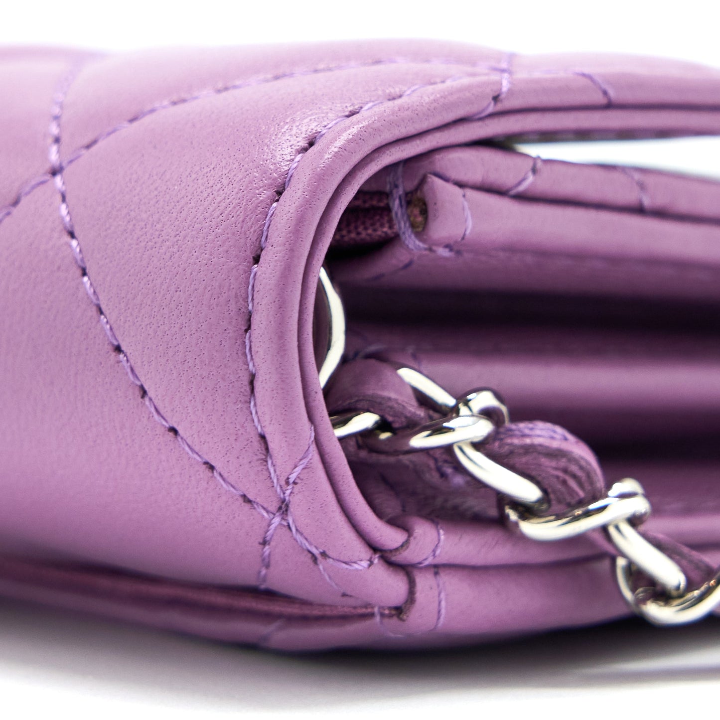 Chanel Clutch On Chain Lambskin Purple SHW