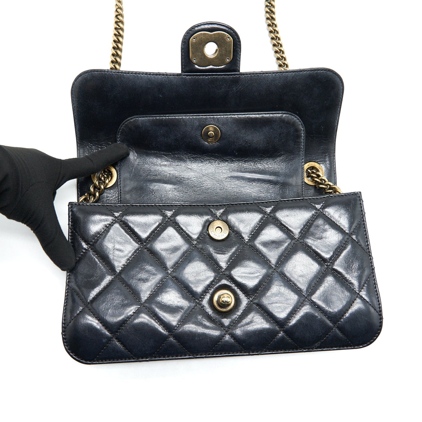 Chanel Perfect Edge Flap Bag With Calfskin Ruthenium GHW
