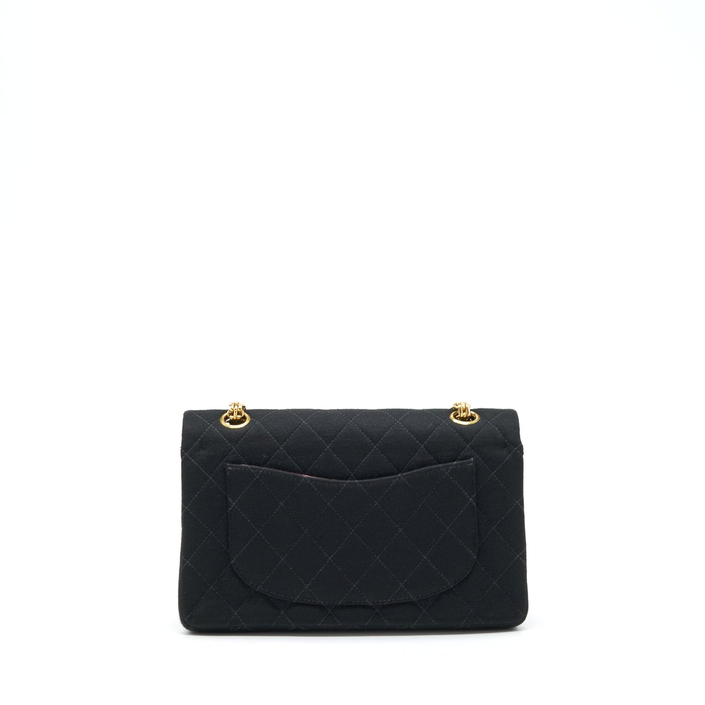 Chanel Vintage Small Classic Flap Bag Fabric Black Ruthenium GHW