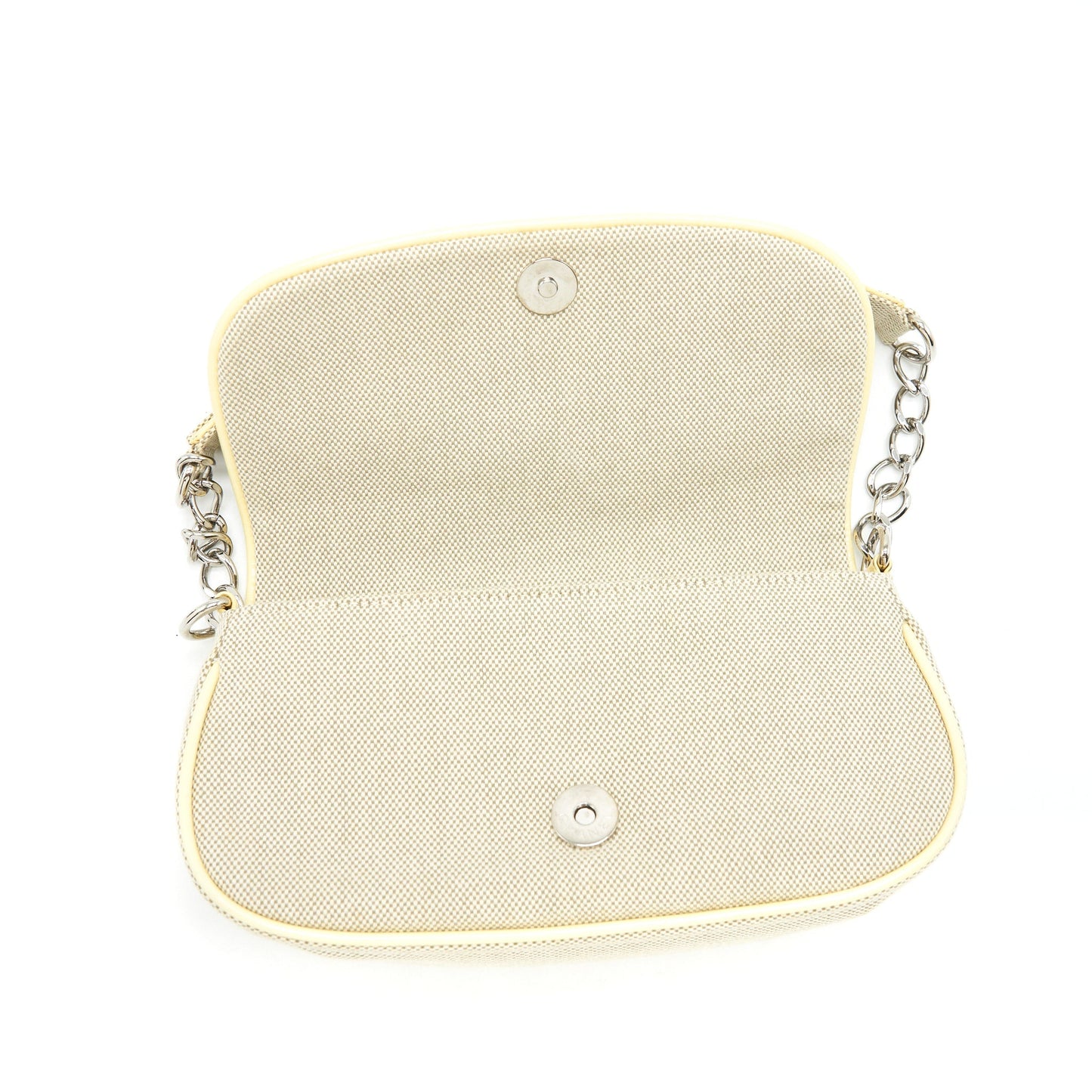 Chanel Beige Quilted Canvas No.5 Camellia Flap creamy Shoulder Bag