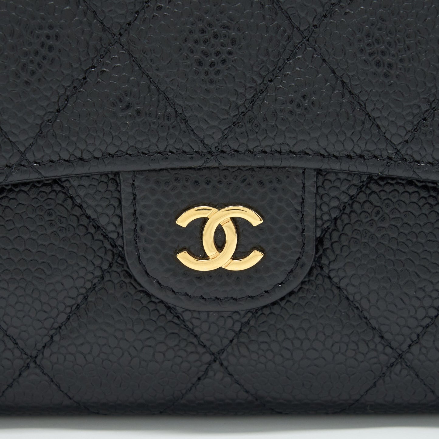 Chanel Classic Long Flap Wallet Caviar Black GHW