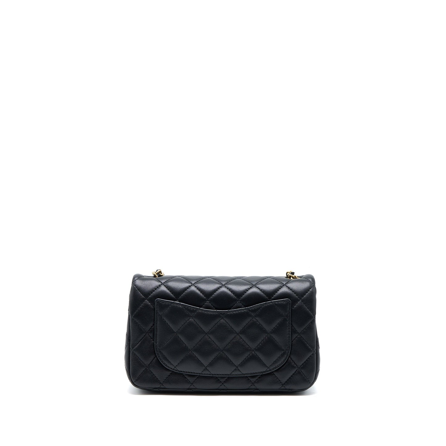 Chanel Pearl Crush Mini Rectangular Flap Bag Lambskin Black GHW (Microchip)
