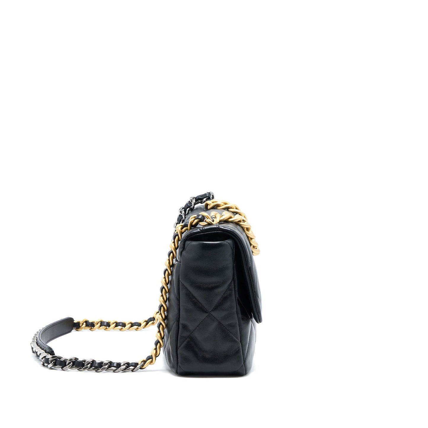Chanel Medium 19 Bag Goatskin Black Multicolour Hardware