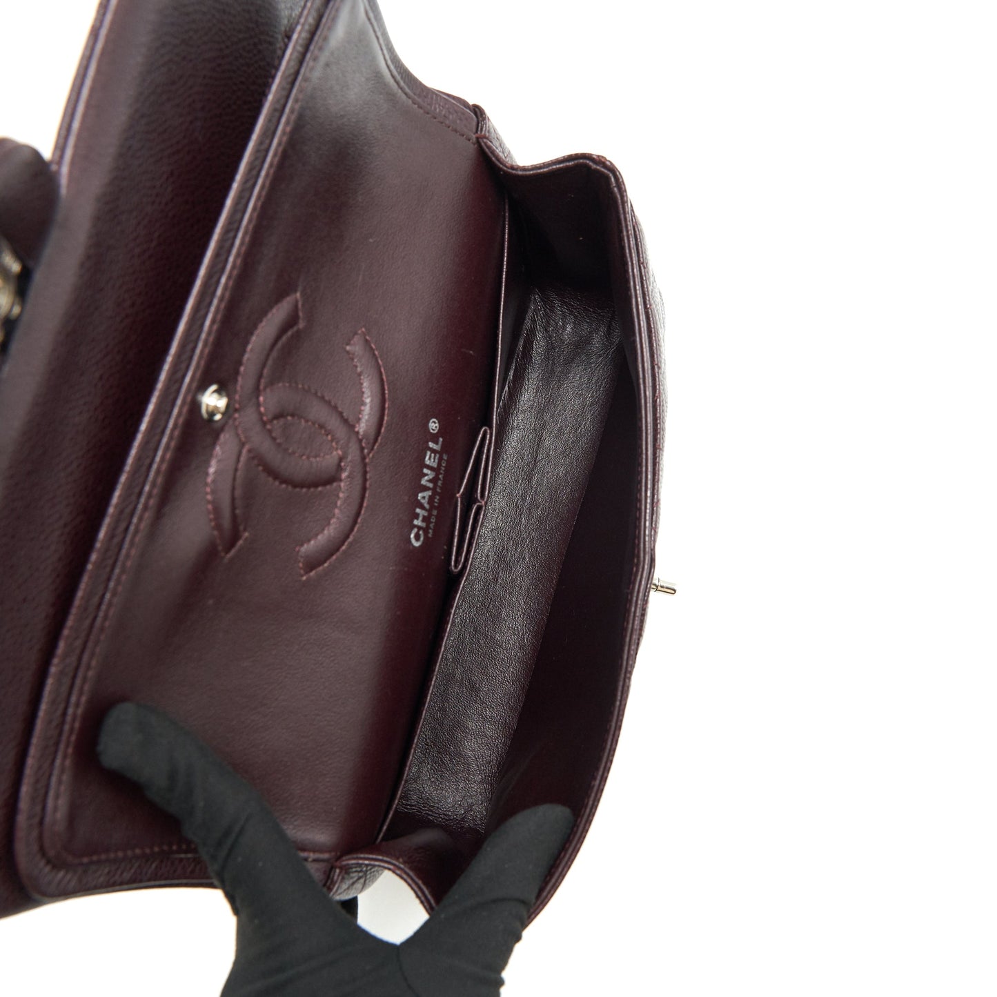 Chanel Medium Classic double Flap bag Caviar Burgundy SHW