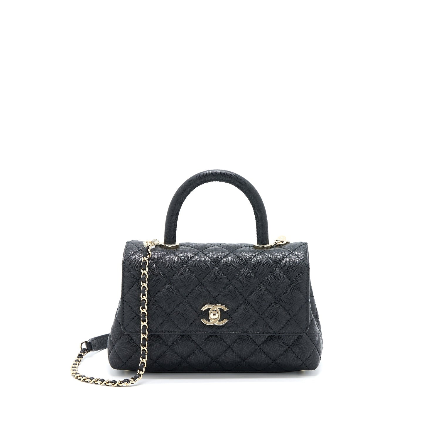 Chanel Coco Handle Caviar Black LGHW(Microchip)