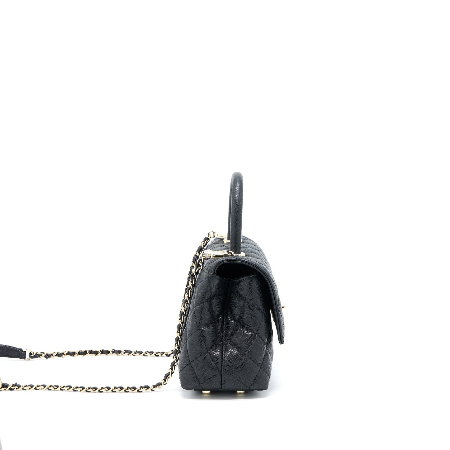 Chanel Coco Handle Caviar Black LGHW(Microchip)
