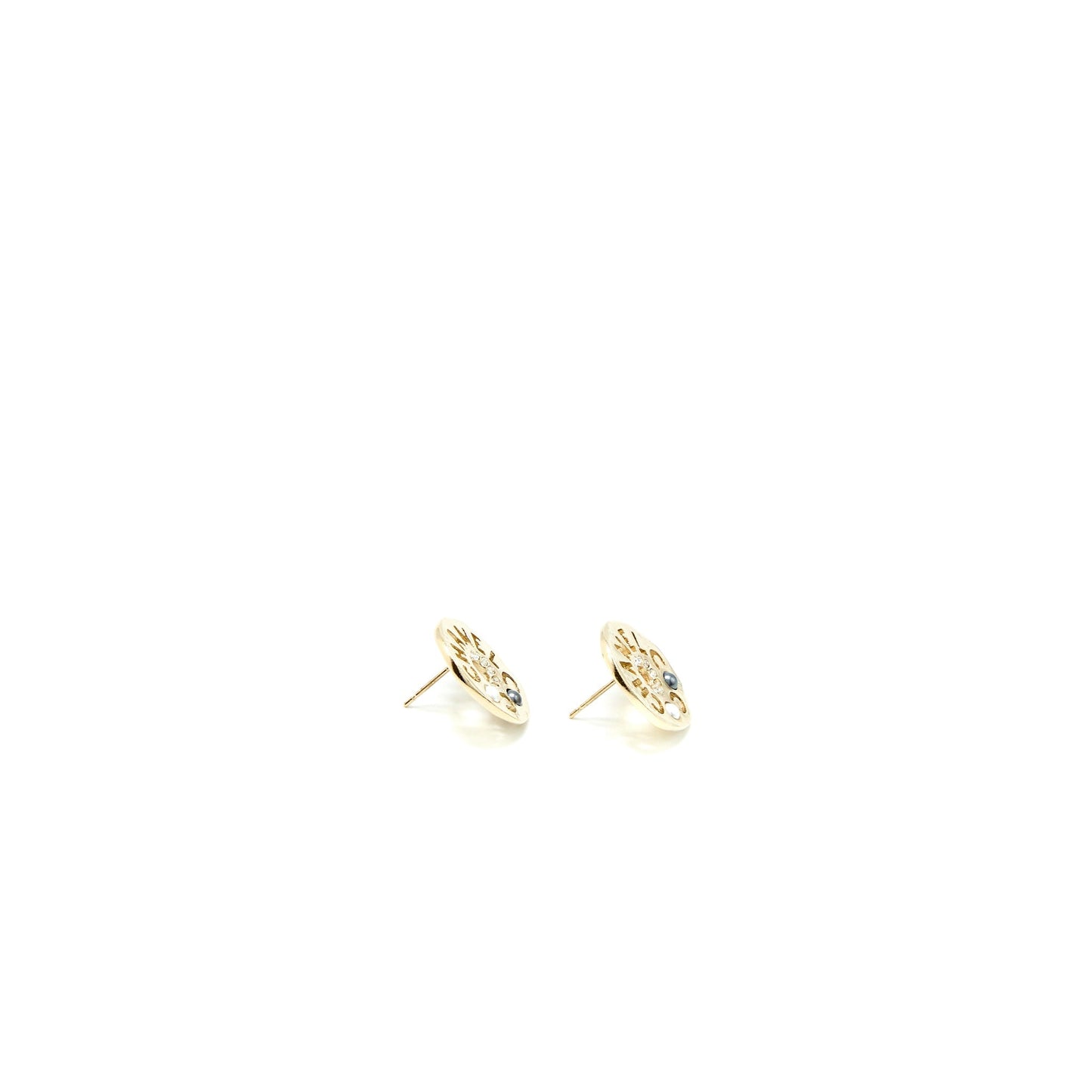 Chanel Round Letters Earrings Crystal Pearl LGHW