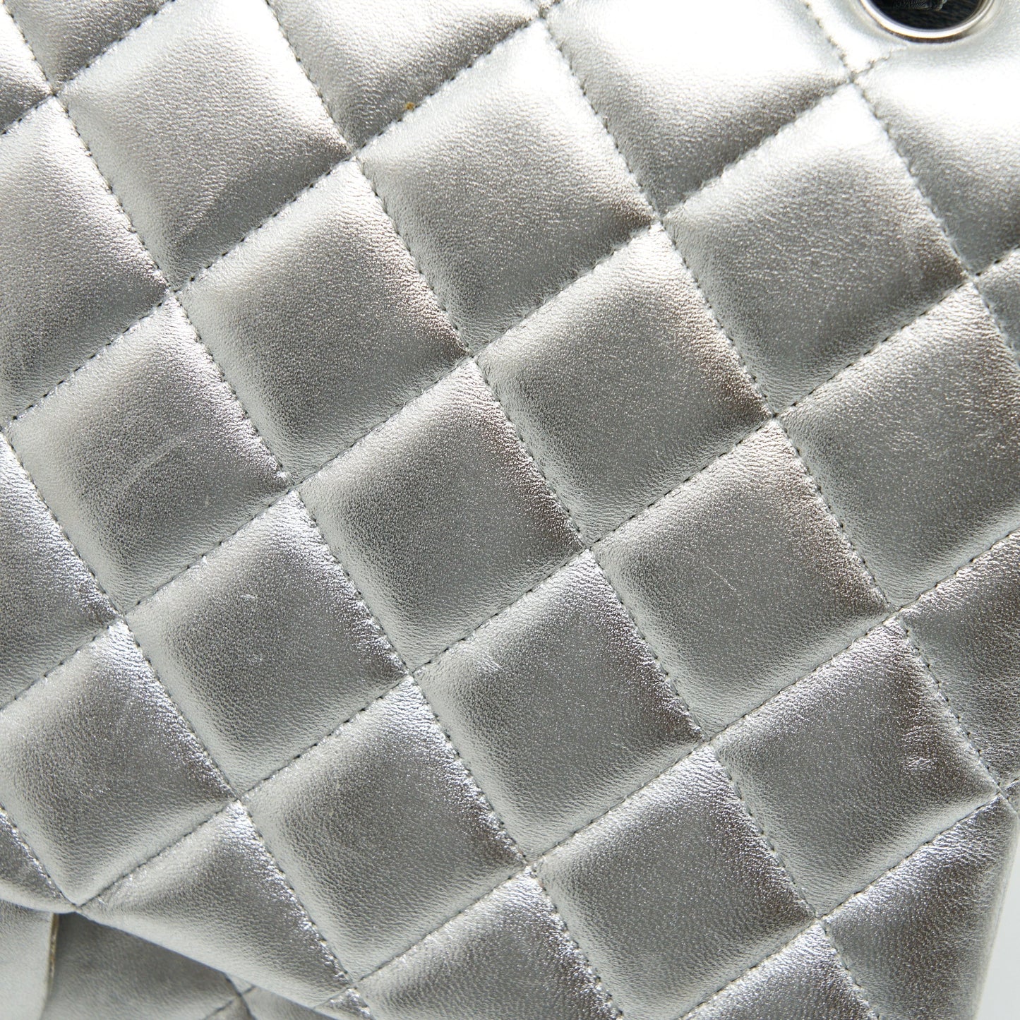 Chanel Maxi Classic Double Flap Bag Lambskin Sliver SHW