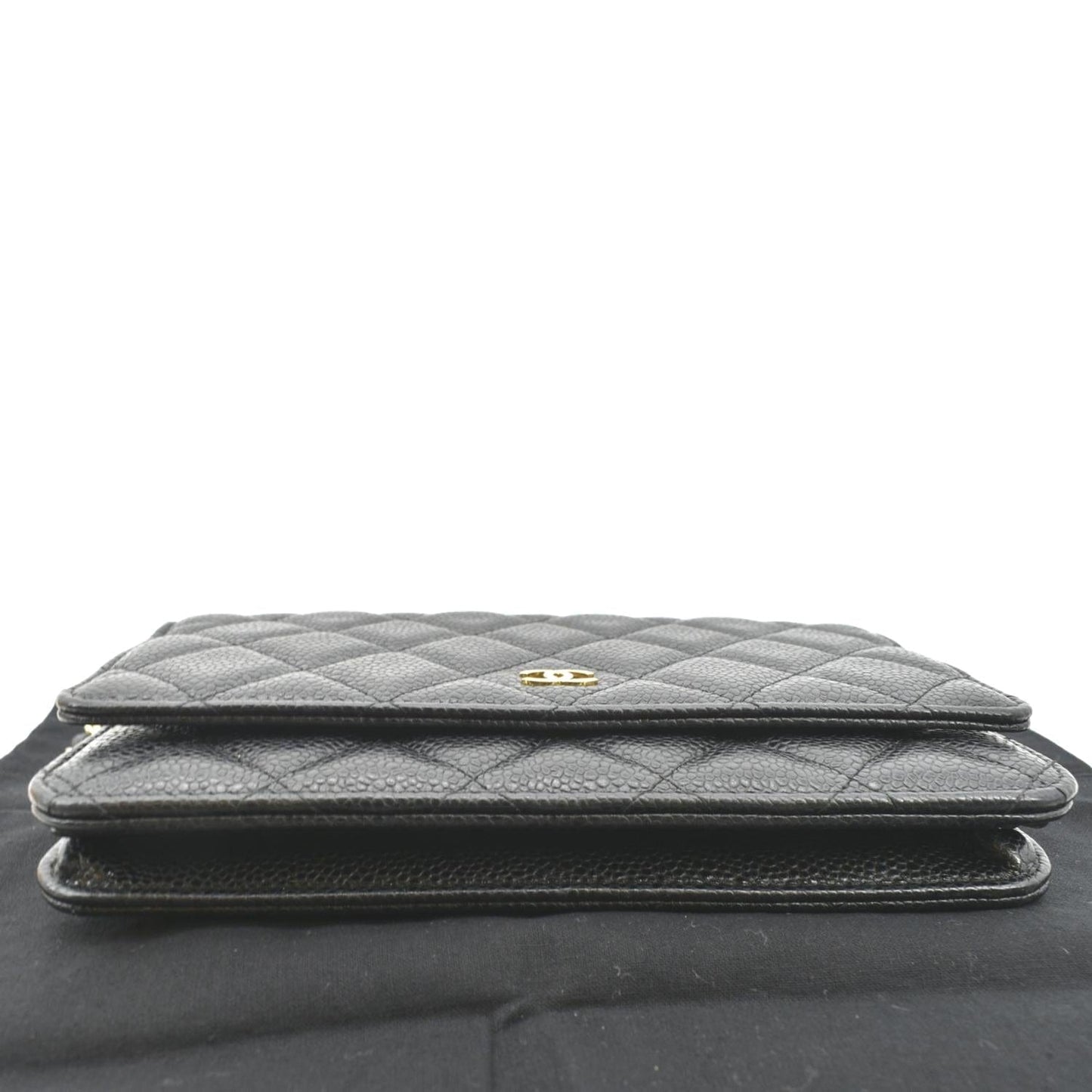 CHANEL Boy Woc Caviar Leather Wallet On Chain Clutch Bag Black