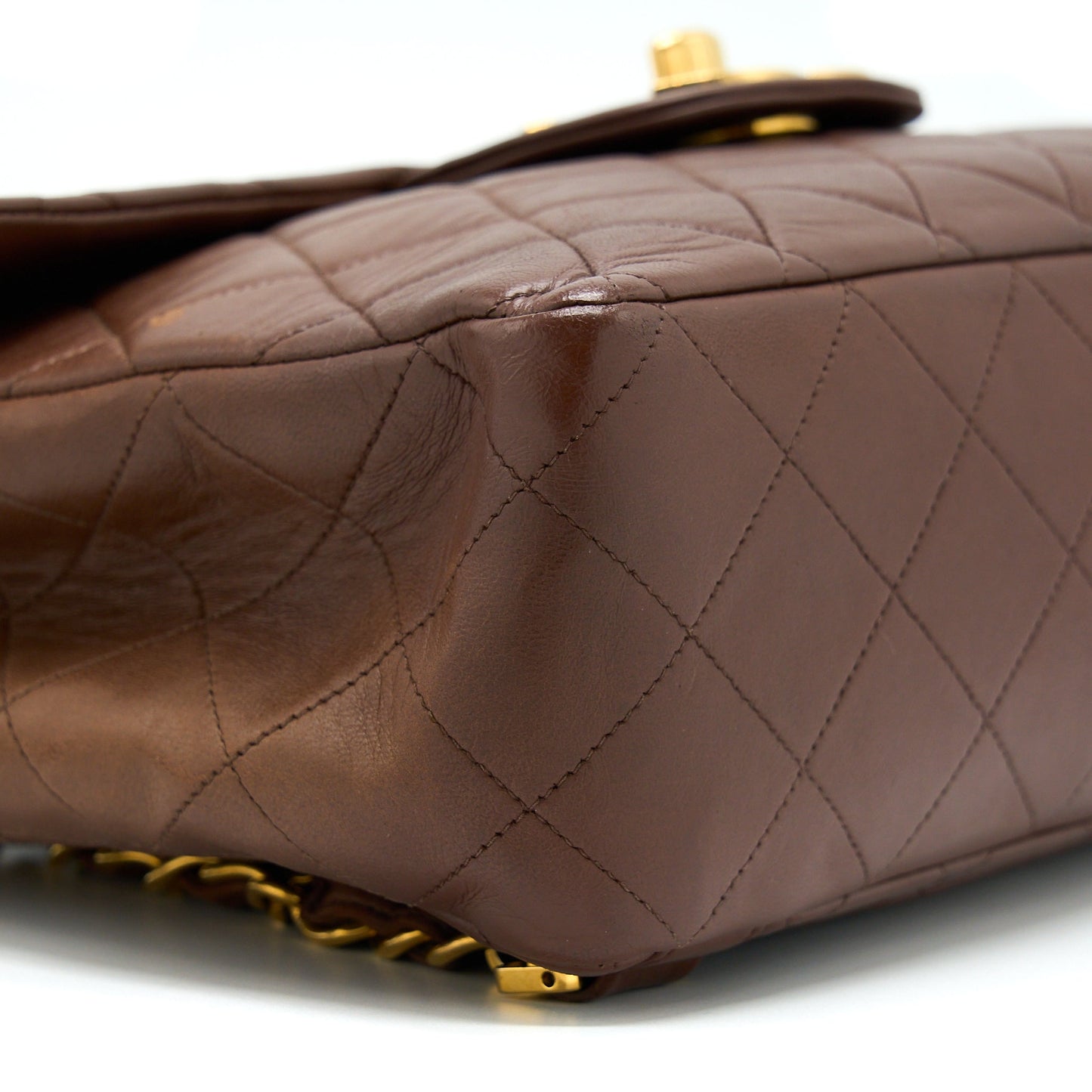 Chanel Vintage Classic Timeless Backpack Lambskin Brown GHW