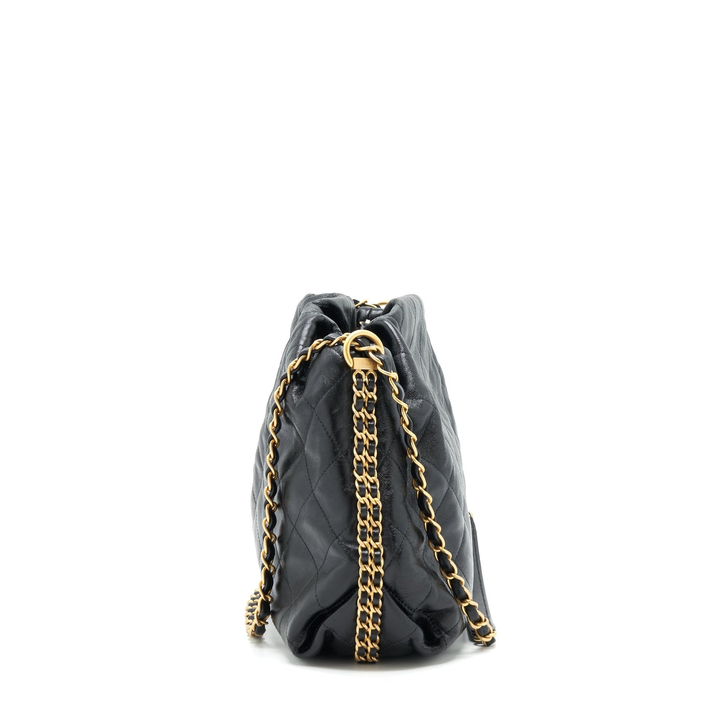 Chanel quilted shoulder bag lambskin black GHW