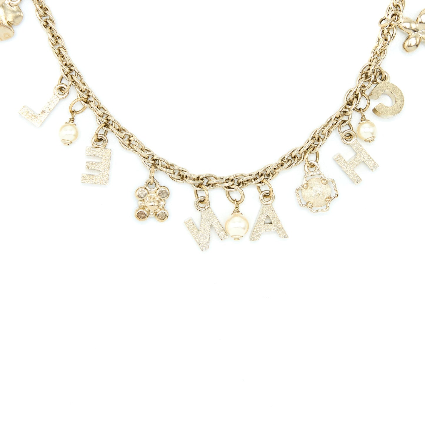 Chanel 2019 Cruise Choker In Letters And Flowers Crystal Pearl