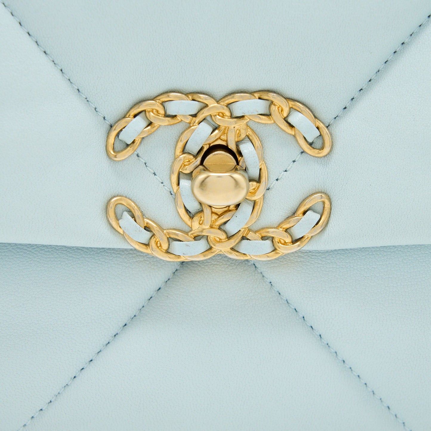 Chanel Small 19 Bag Lambskin Light Blue Multicolour Hardware (Microchip)