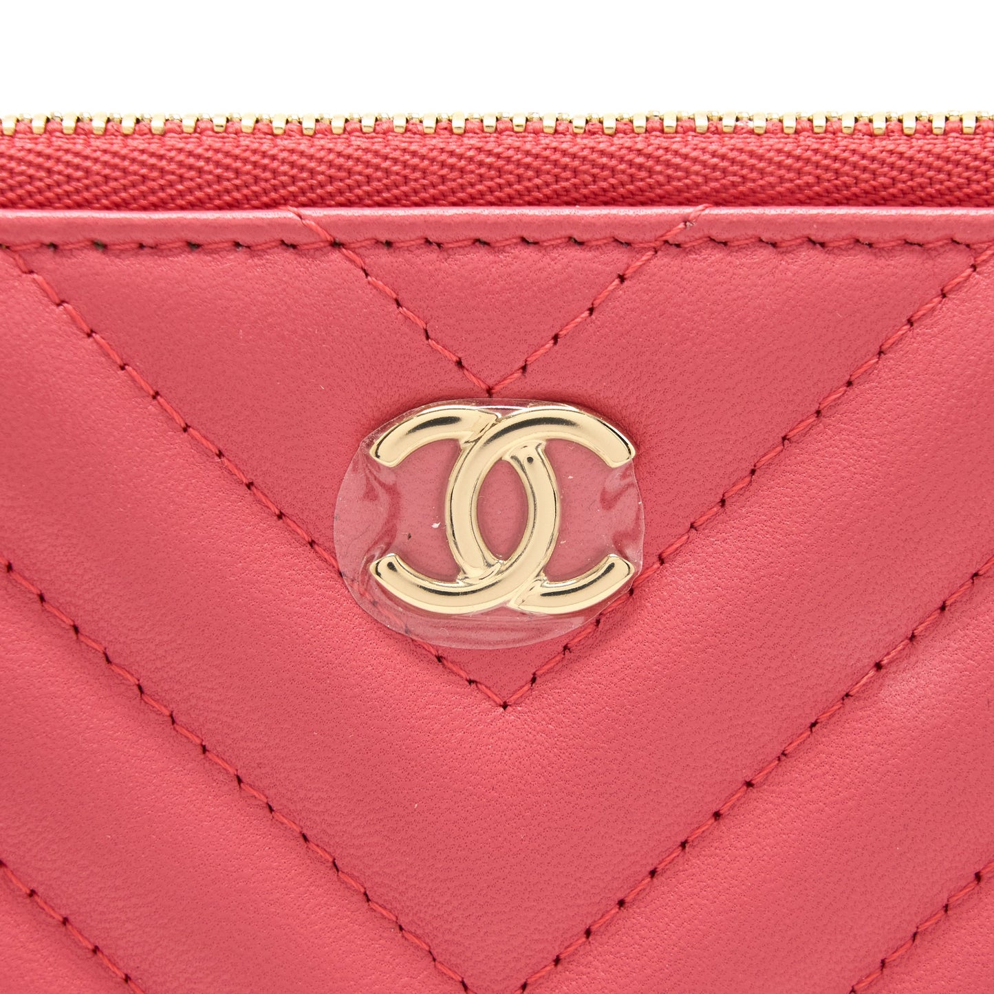 Chanel Chevron Clutch Lambskin Pink LGHW