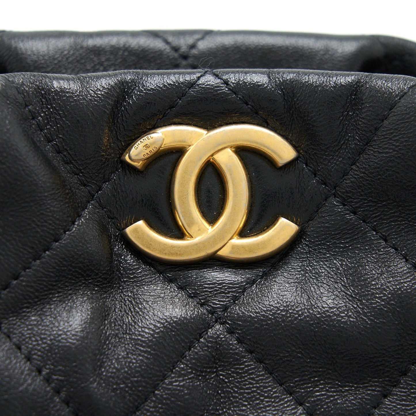 Chanel quilted shoulder bag lambskin black GHW