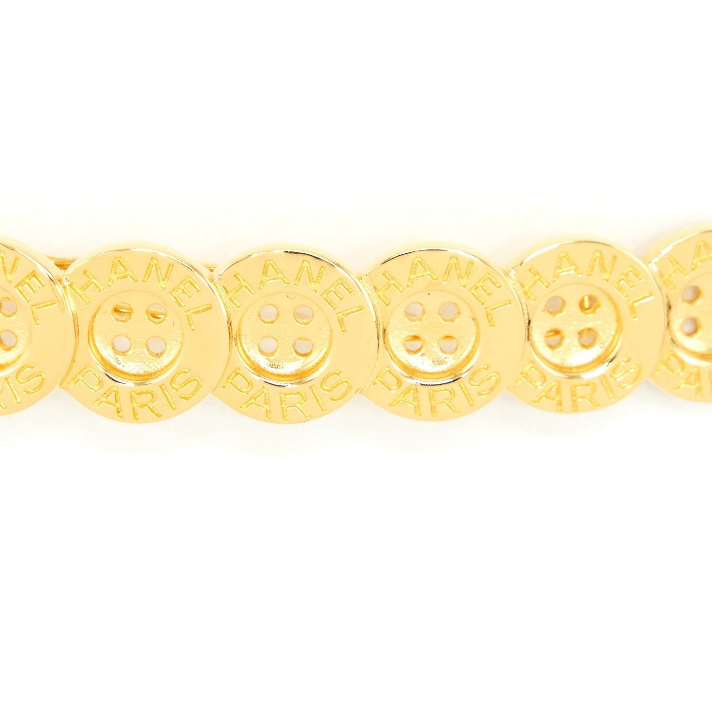 Chanel Button Paris CC Hair Clip Gold Tone
