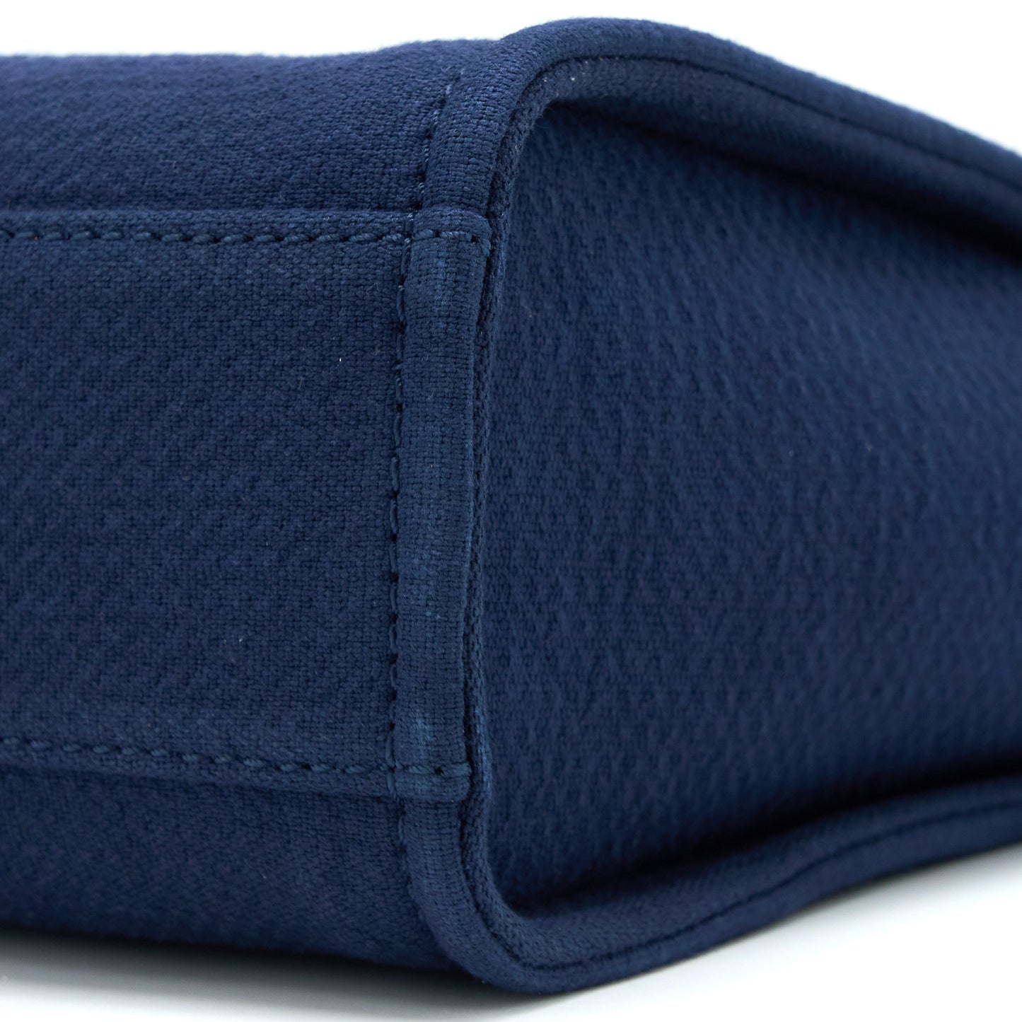 Chanel PM Deauville Tote Bag Canvas Navy SHW (Microchip)